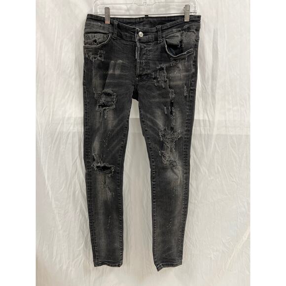 DSQUARED2 Brotherhood Distressed Black Denim size 30